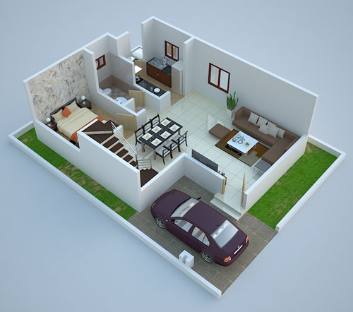 Plot Area - 980 Sq.Ft.