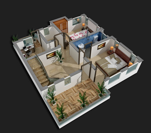 Plot Area - 1200 Sq.Ft.